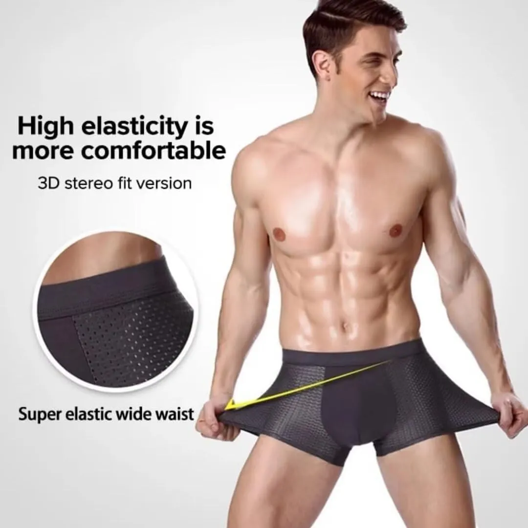 Bamboo Mens Underwear - Box Hero Boxer Briefs Built-in with 3D Pouch Comfortable Underwear for Men
