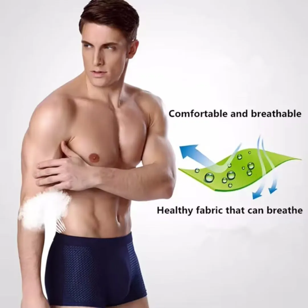 Bamboo Mens Underwear - Box Hero Boxer Briefs Built-in with 3D Pouch Comfortable Underwear for Men