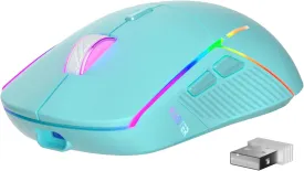 FFJ Wireless Gaming Mouse, 24000 DPI, Tri-Mode 2.4G/USB-C/Bluetooth 5.3 Gaming Mouse Wireless, RGB Programmable Mouse Gamer, 75Hrs Battery Life, Rechargeable Gaming Mice for PC, Mac, PS5, Xbox - Mint