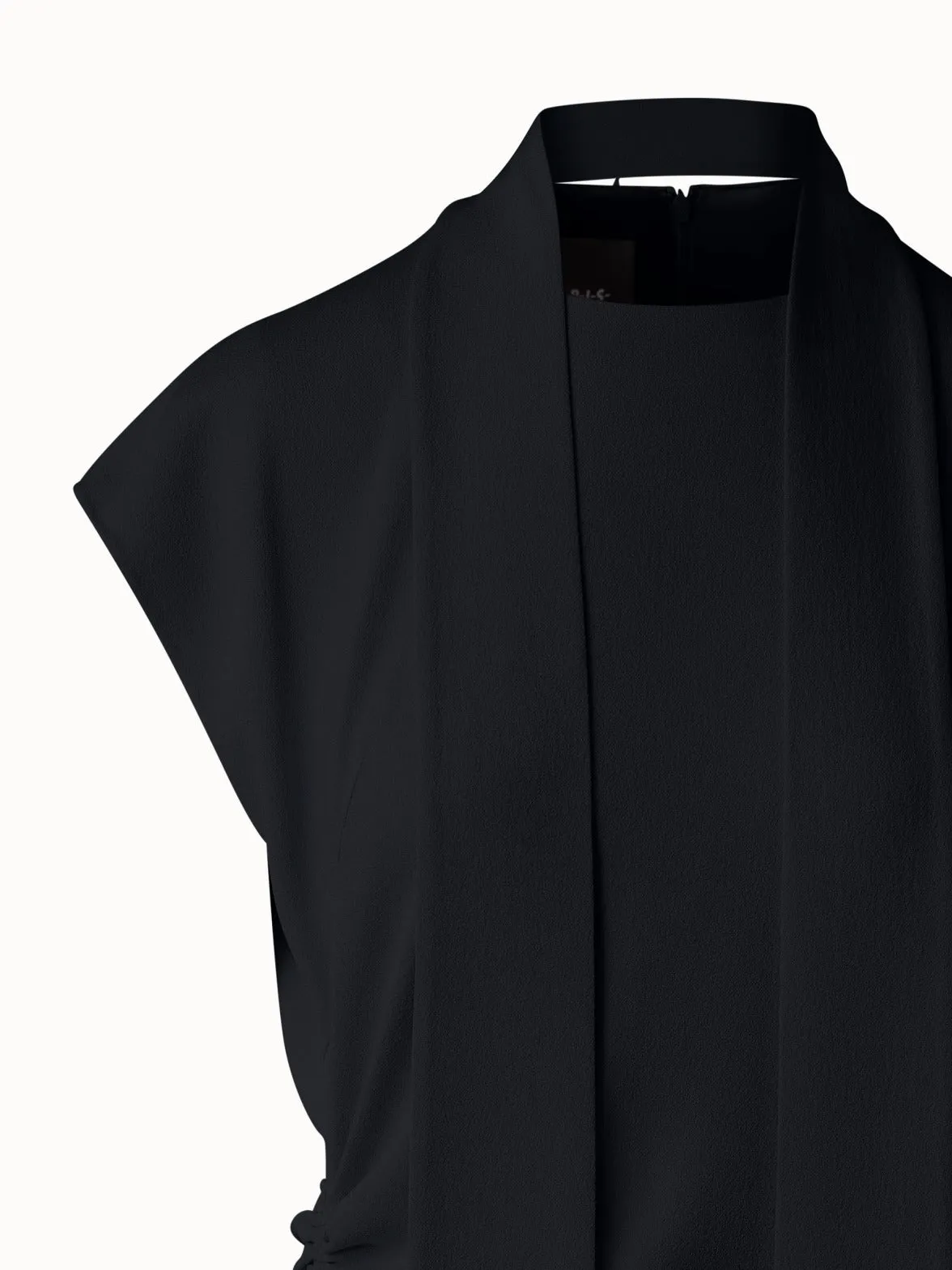 Fitted Midi Dress with Detachable Bow