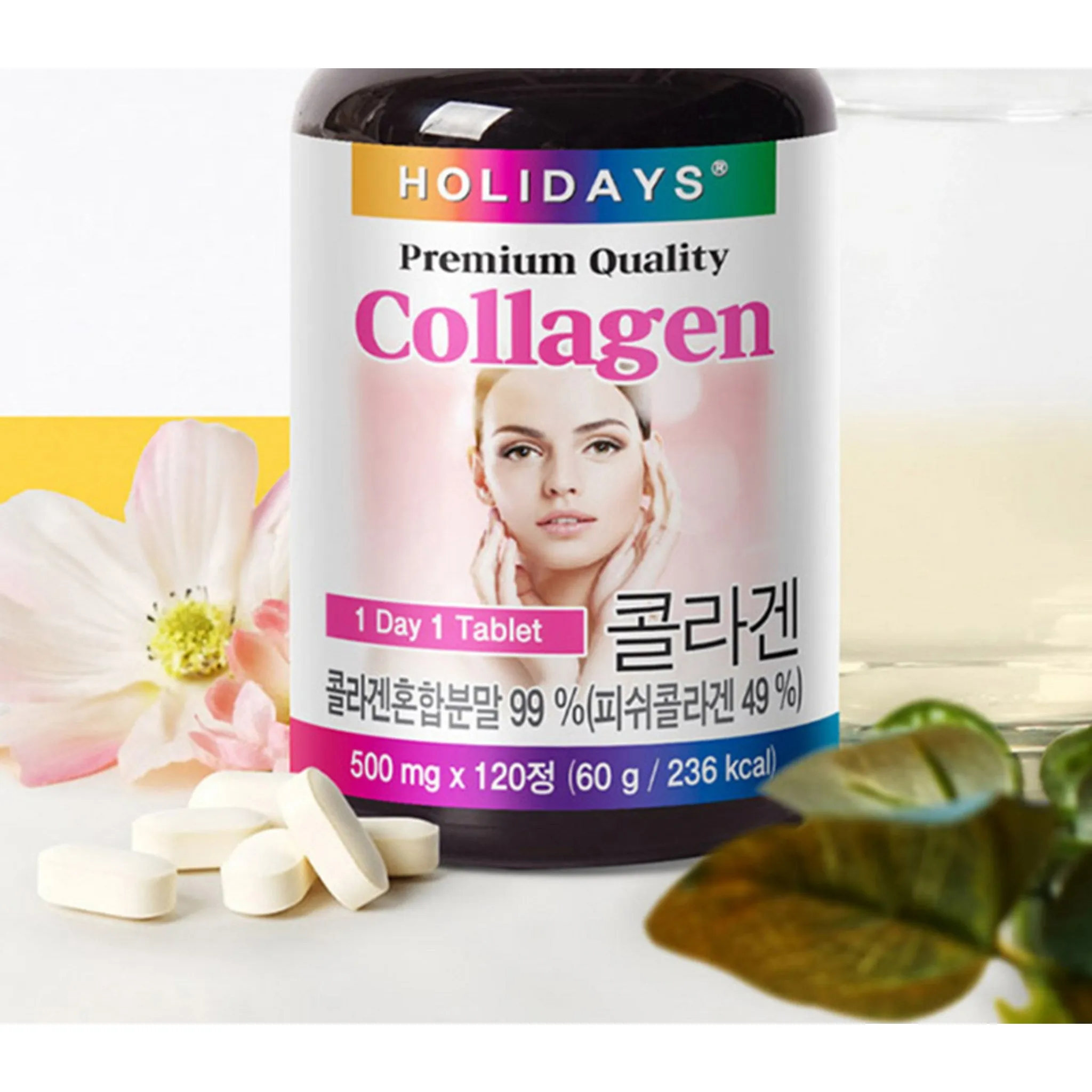 Holidays Premium Collagen Tablets, 120 Tablets, 1 Pack - Hyaluronic Acid/Collagen - 🏆 #79 - Health/Wellness - Best of December