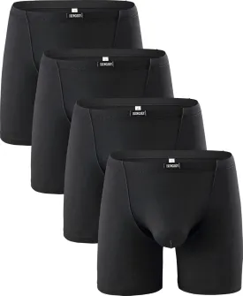 IKINGSKY Men's Long Leg Boxer Briefs Seamless Front Breathable Trunks Stretch Men Undepanties