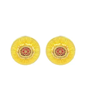 Megara Gold Earrings | Red & Black