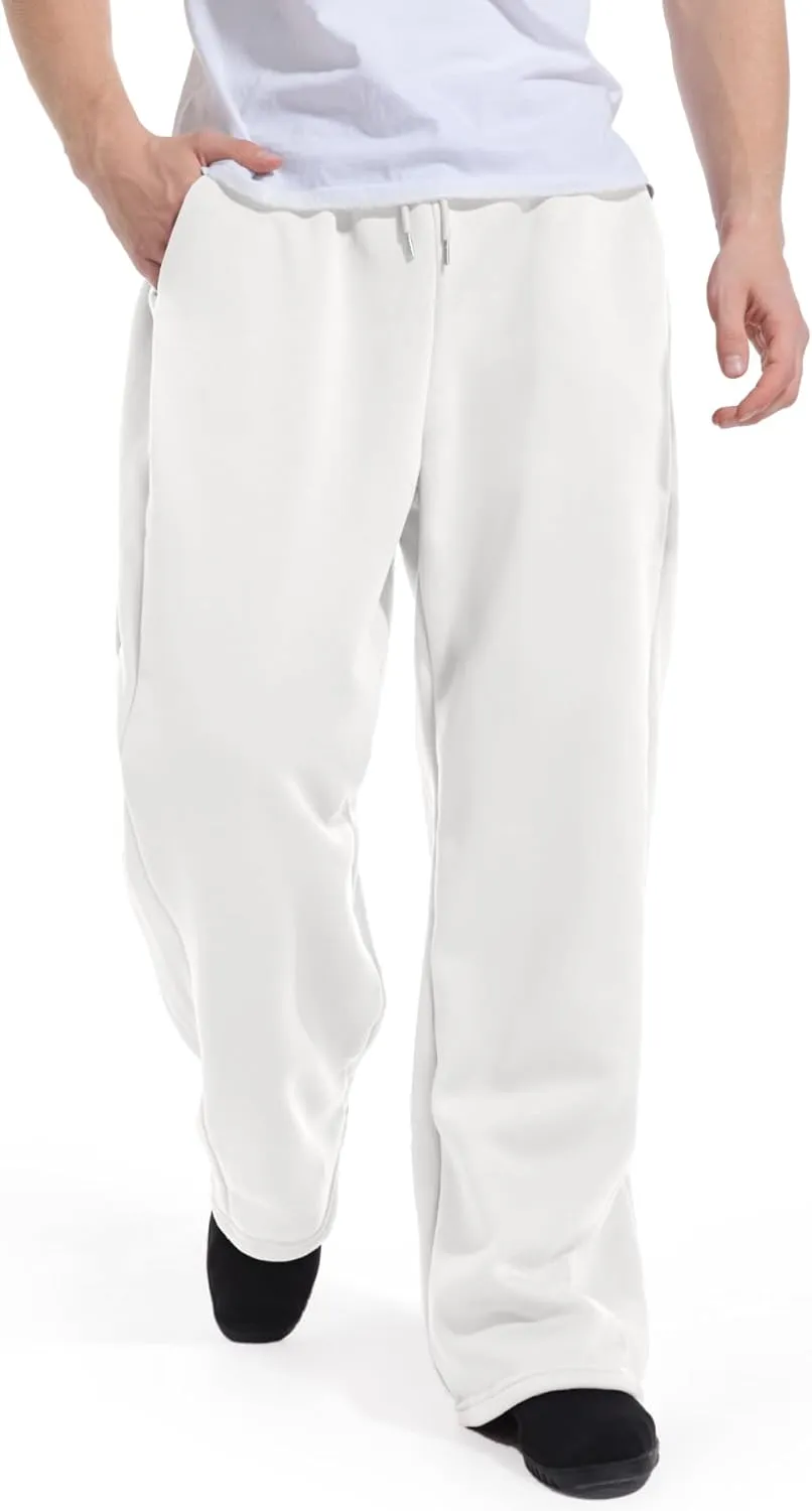 Men's Baggy Sweatpants Wide Leg Lounge Sweat Pants with Pockets
