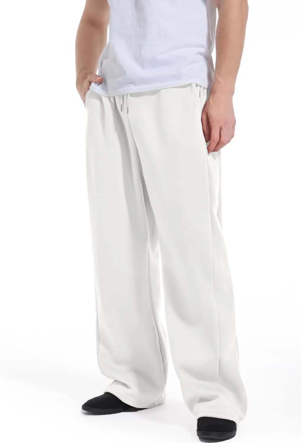 Men's Baggy Sweatpants Wide Leg Lounge Sweat Pants with Pockets