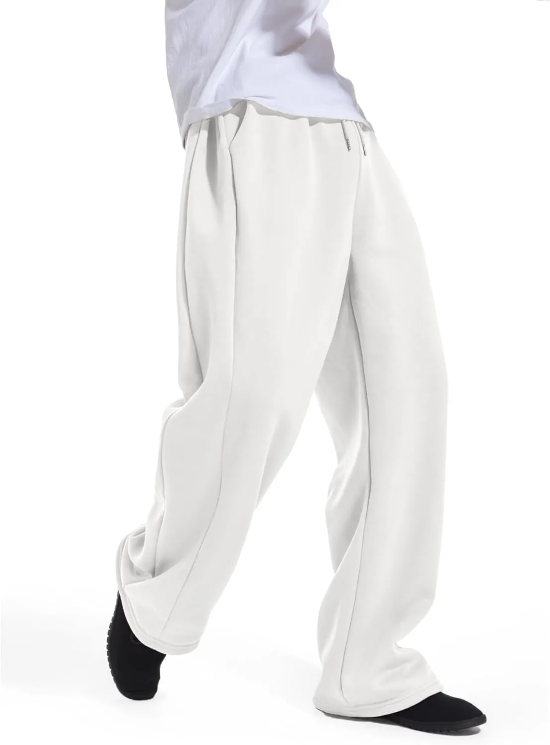 Men's Baggy Sweatpants Wide Leg Lounge Sweat Pants with Pockets