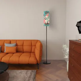 Poodle Lamp, Mid Century Modern Slim Tower Floor Lamp In Aqua And Pink Design