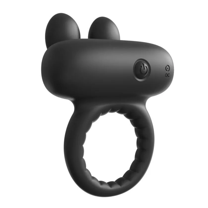 Ramrod Rabbit Vibrating Cock Ring Black