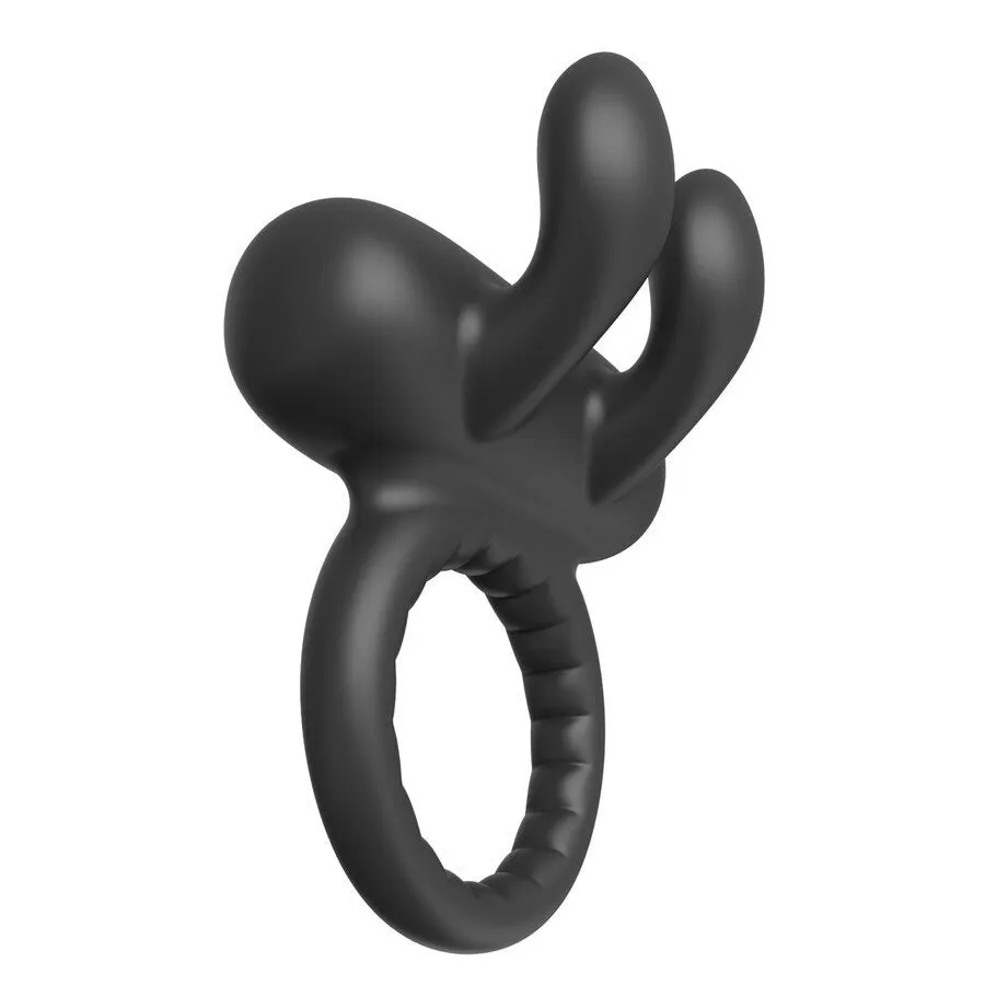 Ramrod Rabbit Vibrating Cock Ring Black