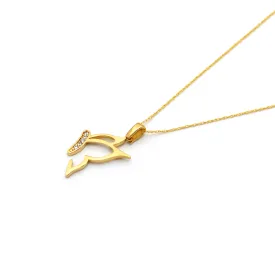 Real Gold Butterfly Necklace 0154 CWP 1755