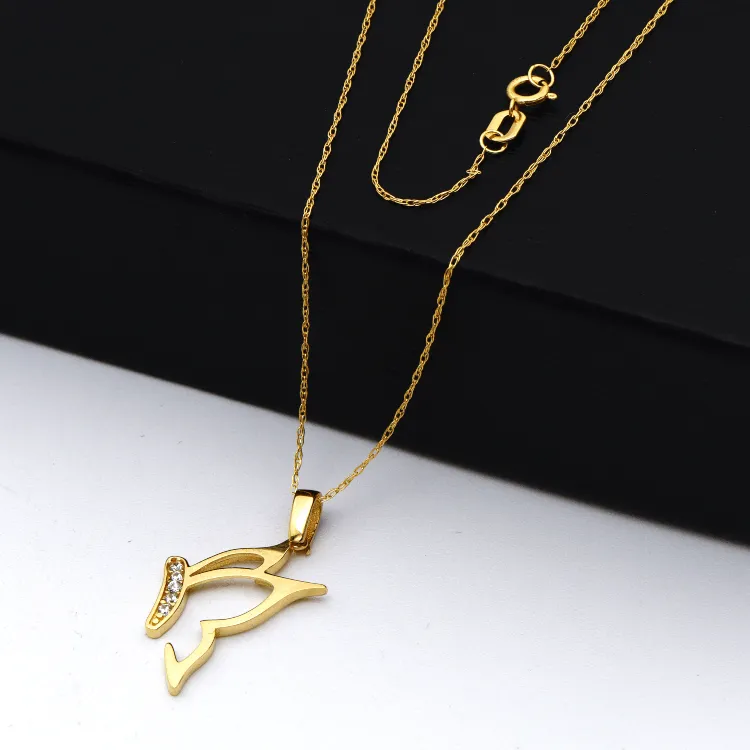 Real Gold Butterfly Necklace 0154 CWP 1755