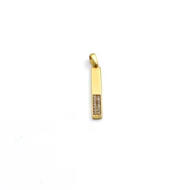 Real Gold Half Stone Bar on One Side Pendant - Model 0207 P 1959