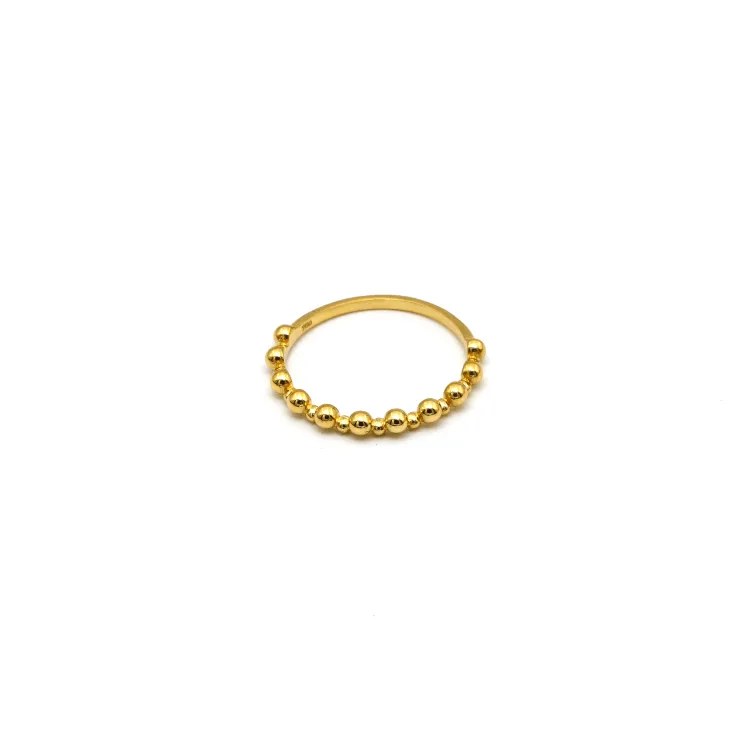 Real Gold Plain Bubble Beads Ring 6661 (SIZE 10) R2350