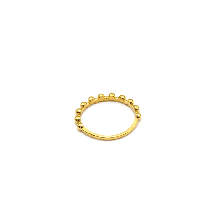 Real Gold Plain Bubble Beads Ring 6661 (SIZE 10) R2350