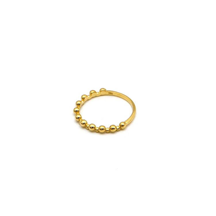 Real Gold Plain Bubble Beads Ring 6661 (SIZE 10) R2350