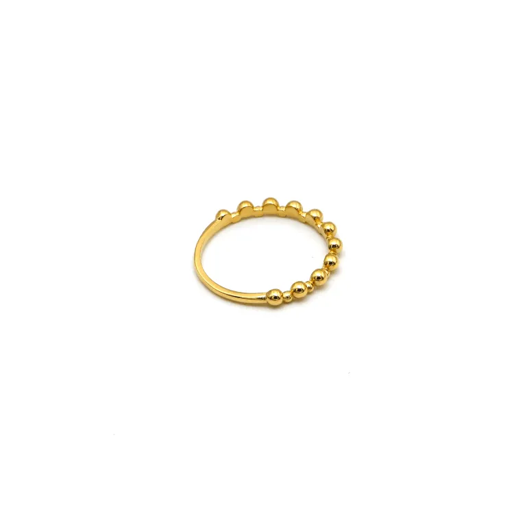 Real Gold Plain Bubble Beads Ring 6661 (SIZE 10) R2350