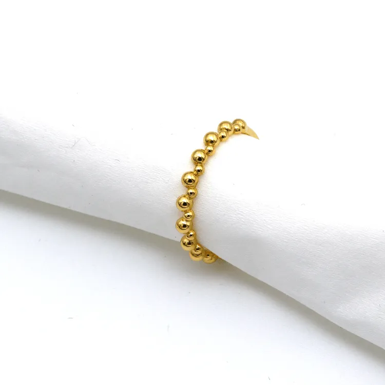 Real Gold Plain Bubble Beads Ring 6661 (SIZE 10) R2350