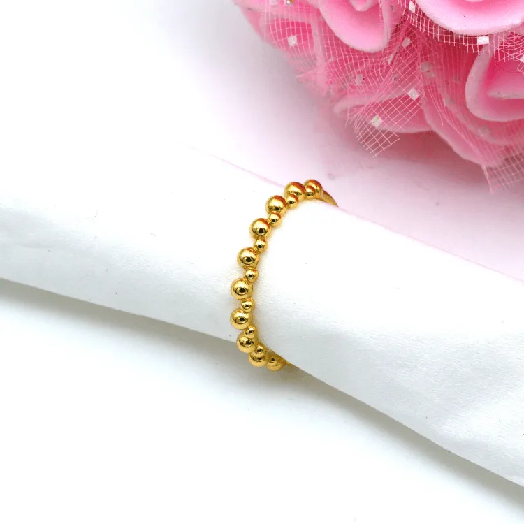 Real Gold Plain Bubble Beads Ring 6661 (SIZE 10) R2350