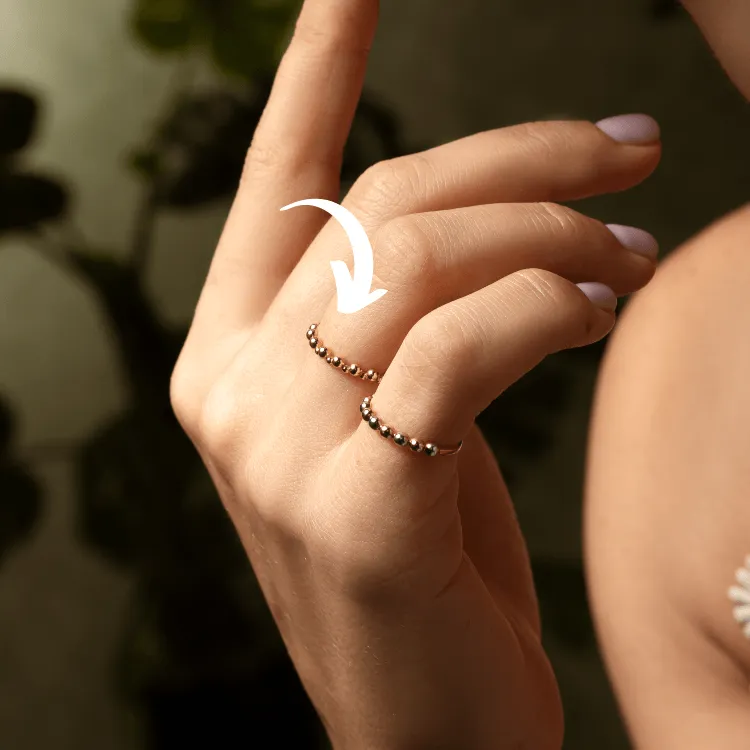 Real Gold Plain Bubble Beads Ring 6661 (SIZE 10) R2350