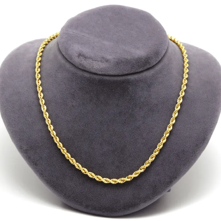Real Gold Solid Thick Rope Men Chain 4 MM 2603 (50 C.M) CH1202