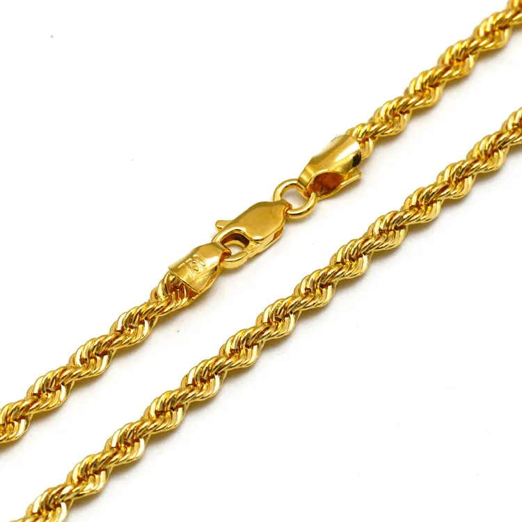 Real Gold Solid Thick Rope Men Chain 4 MM 2603 (50 C.M) CH1202
