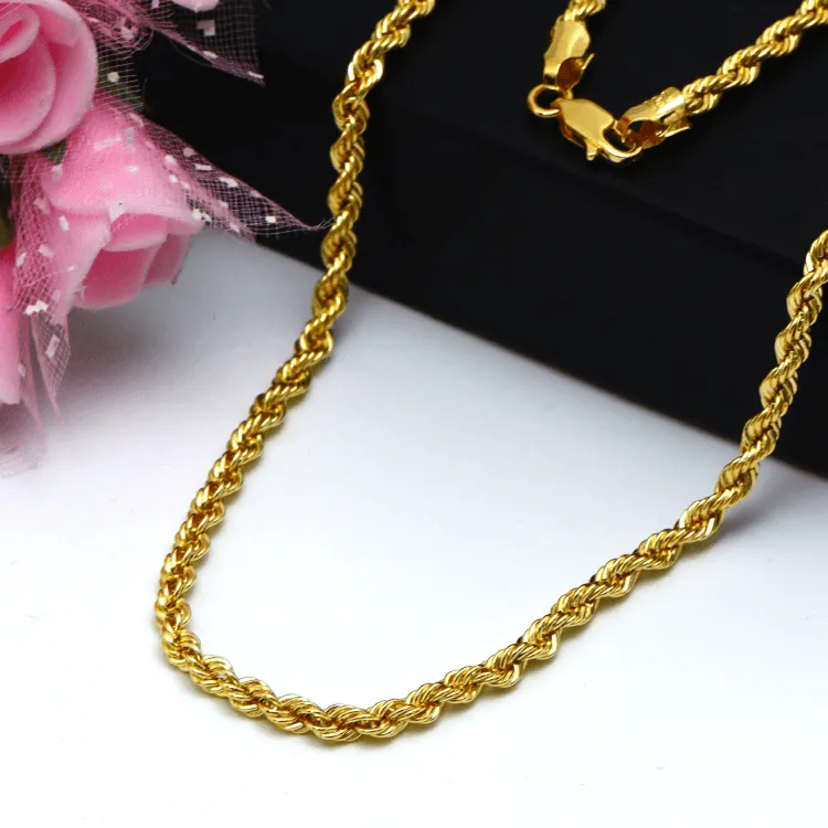 Real Gold Solid Thick Rope Men Chain 4 MM 2603 (50 C.M) CH1202