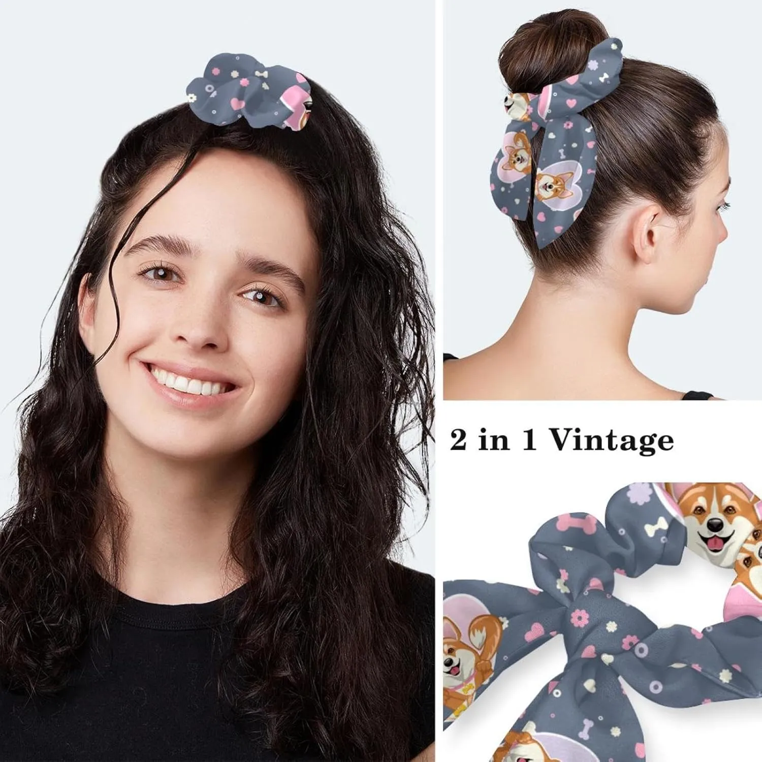 Scrub Cap with Scrunchies, Rainbow Working Hat Hair Cover, Elastic Bandage Tie Back Hats for Women