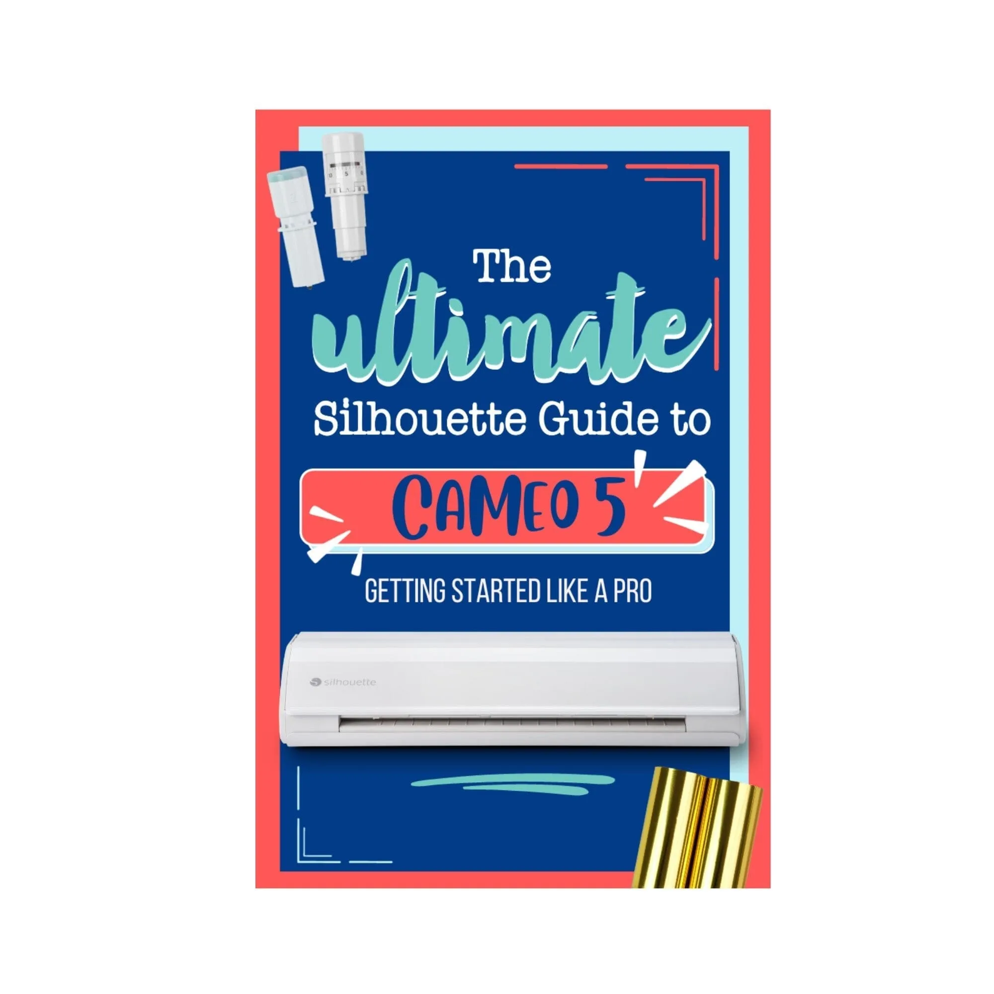 Silhouette White Cameo 5 w/ 8-in-1 Turquoise Heat Press & Siser HTV