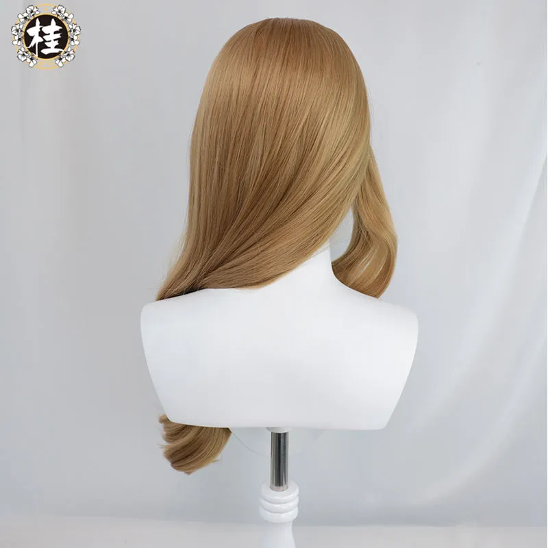 Uwowo Game Genshin Impact Lisa Witch of Purple Rose Cosplay Wig The Librarian 70cm Brown Long Wavy Hair