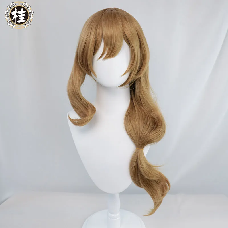 Uwowo Game Genshin Impact Lisa Witch of Purple Rose Cosplay Wig The Librarian 70cm Brown Long Wavy Hair
