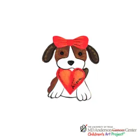 Valentine MD Anderson Allison's Pup with Heart Magnet - The Round Top Collection V9007
